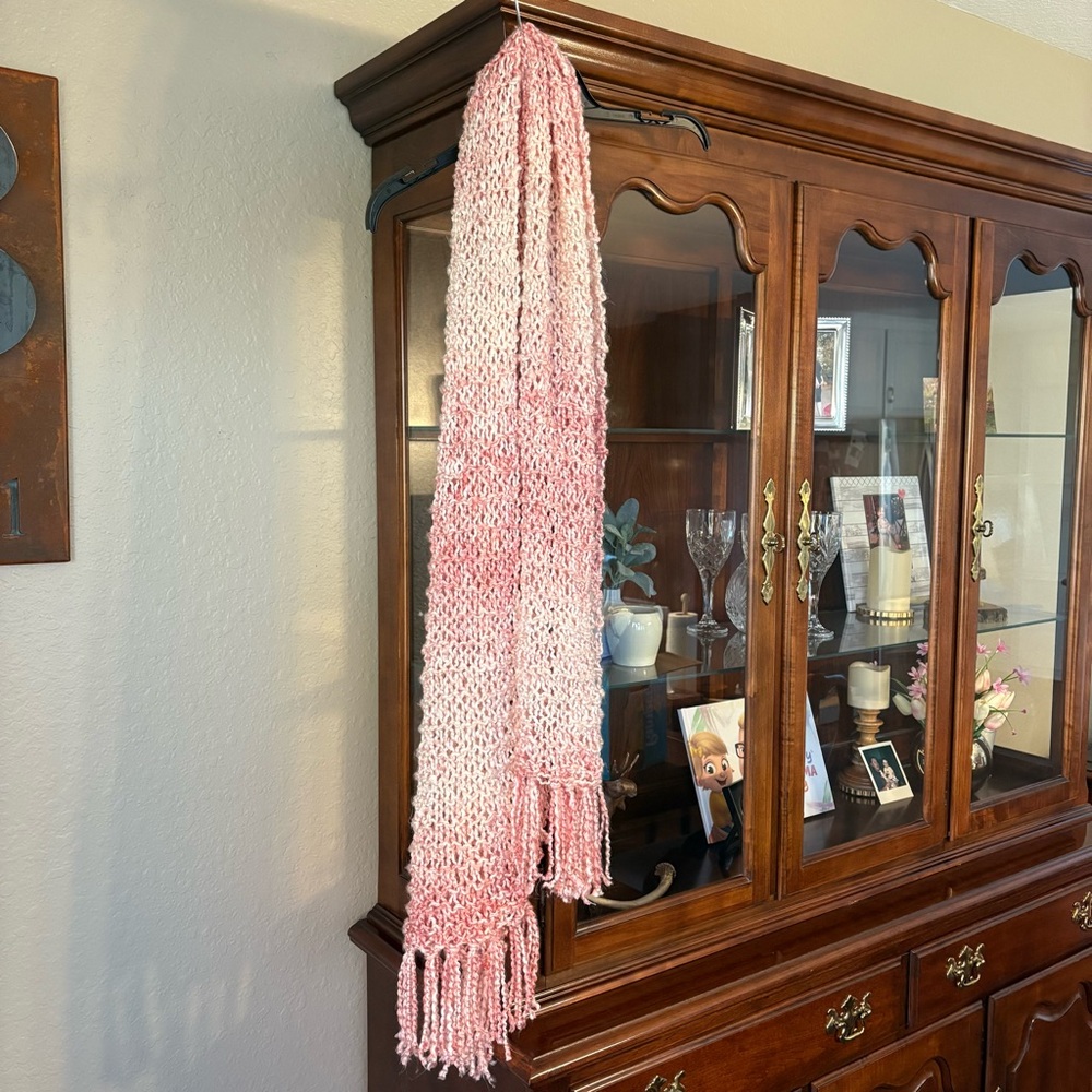 Handmade Pink Knit Scarf